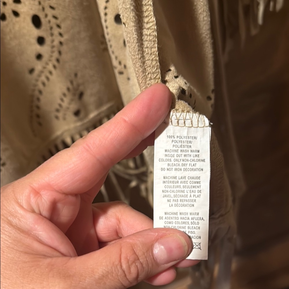 Wrangler Cream Cardigan with Fringe Details - Picture 4 of 6
